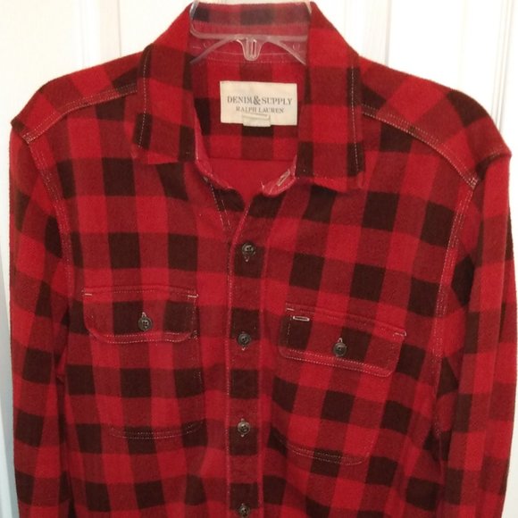 Denim & Supply Ralph Lauren Other - Denim & Supply Ralph Lauren  Men's Plaid Shirt Red Black Flannel Medium